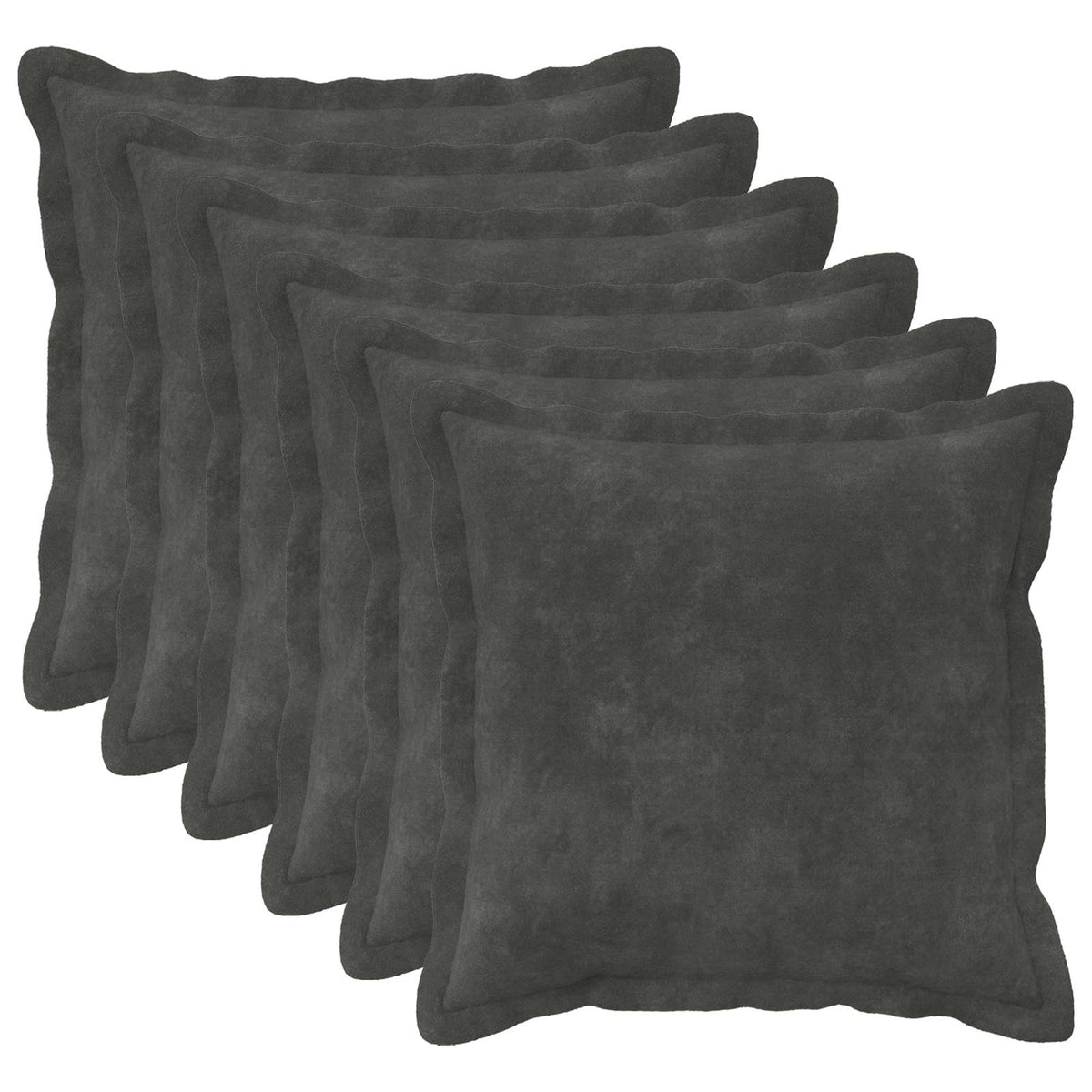 vidaXL Cushion with Pillow HOUTEN 6 pcs Anthracite Microfiber Fleece
