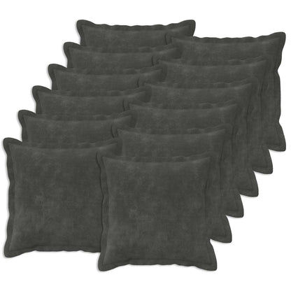vidaXL Cushion with Pillow HOUTEN 12 pcs Anthracite Microfiber Fleece