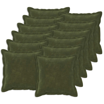 vidaXL Cushion with Pillow HOUTEN 12 pcs Green Microfiber Fleece