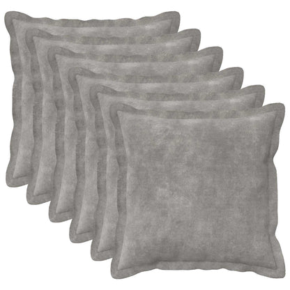 vidaXL Cushion with Pillow HOUTEN 6 pcs Light Grey Microfiber Fleece