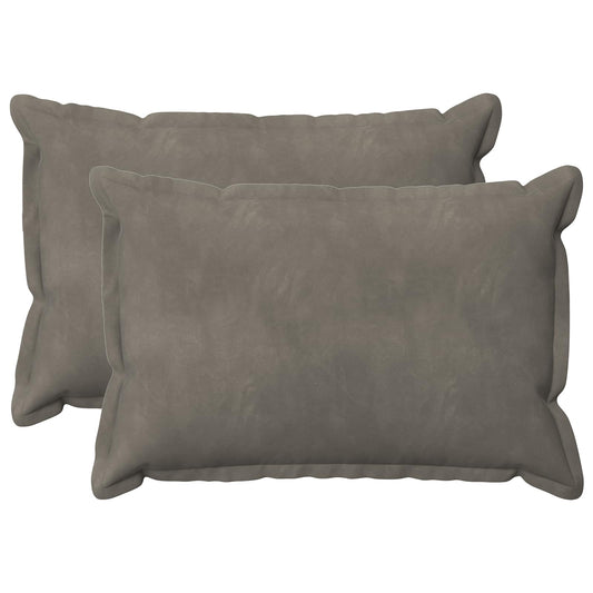 vidaXL Cushion with Pillow HOUTEN 2 pcs Light Grey Velvet