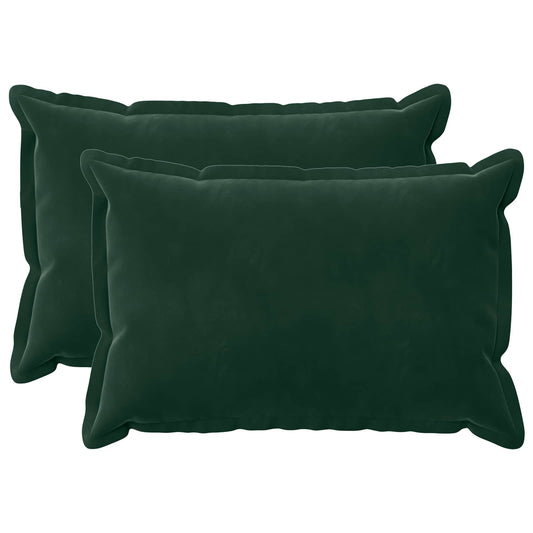 vidaXL Cushion with Pillow HOUTEN 2 pcs Dark Green Velvet