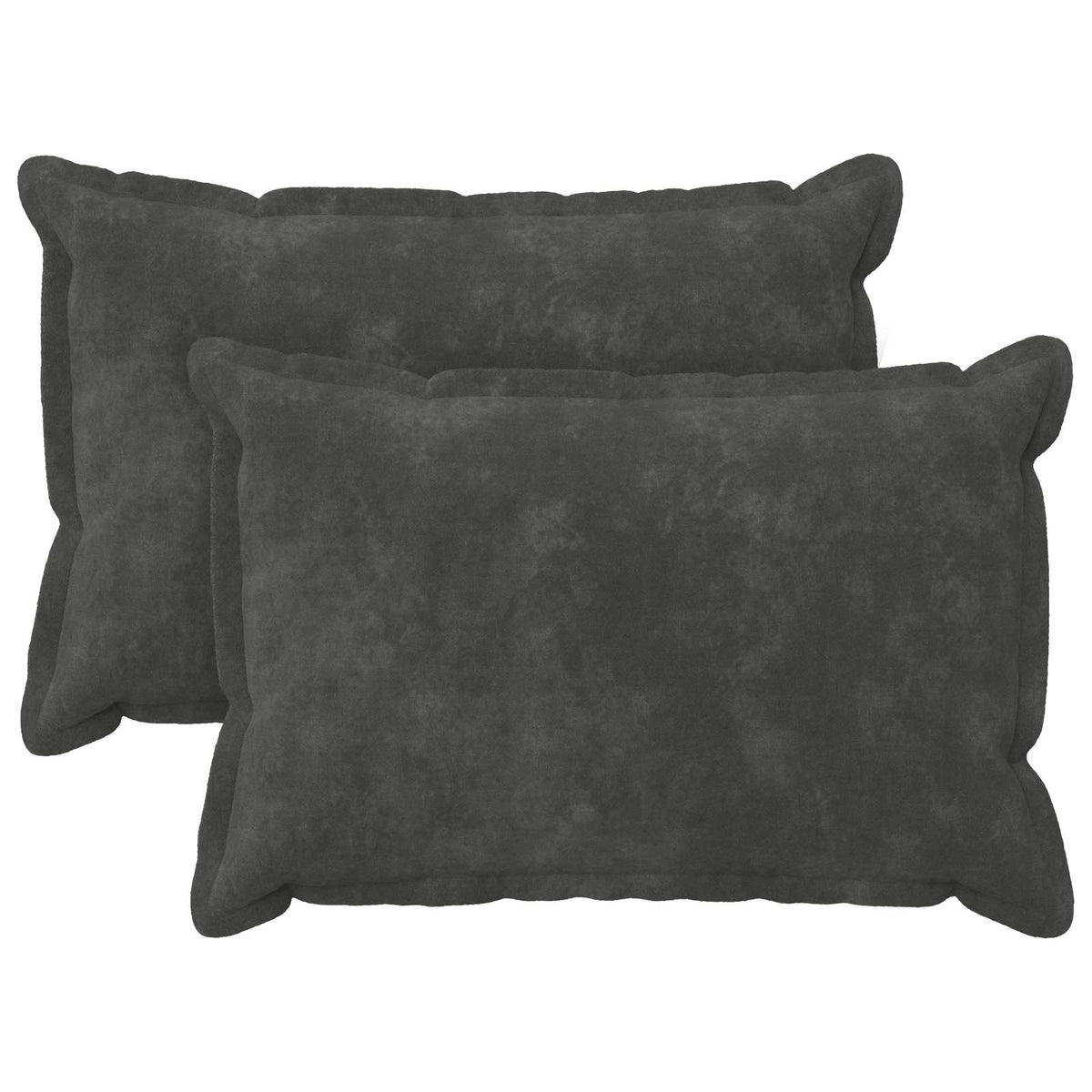 vidaXL Cushion with Pillow HOUTEN 2 pcs Anthracite Microfiber Fleece