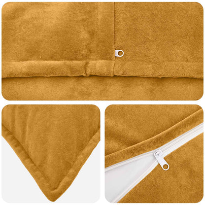 vidaXL Cushion with Pillow HOUTEN 2 pcs Yellow Microfiber Fleece