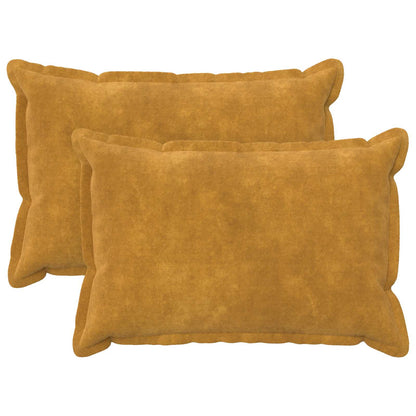 vidaXL Cushion with Pillow HOUTEN 2 pcs Yellow Microfiber Fleece