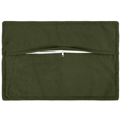 vidaXL Cushion with Pillow HOUTEN 2 pcs Green Microfiber Fleece