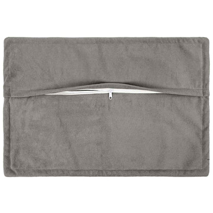 vidaXL Cushion with Pillow HOUTEN 2 pcs Light Grey Microfiber Fleece