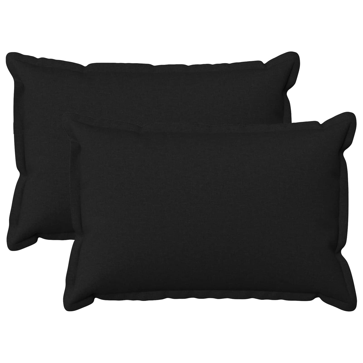 vidaXL Cushion with Pillow HOUTEN 2 pcs Black Faux Linen