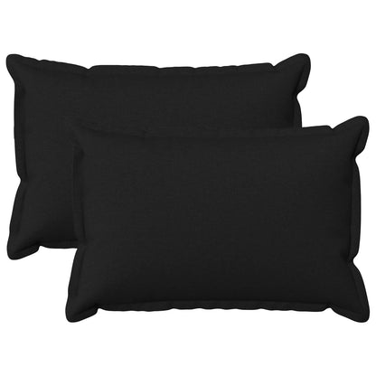 vidaXL Throw Pillow 2 pcs HOUTEN Black 50 x 80 cm Faux Linen