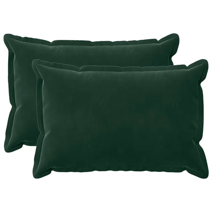 vidaXL Cushion with Pillow HOUTEN 2 pcs Dark Green Velvet