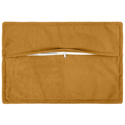 vidaXL Cushion with Pillow HOUTEN 2 pcs Yellow Microfiber Fleece