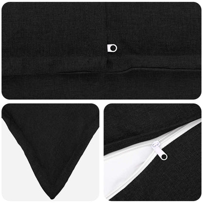 vidaXL Cushion with Pillow HOUTEN 2 pcs Black Faux Linen