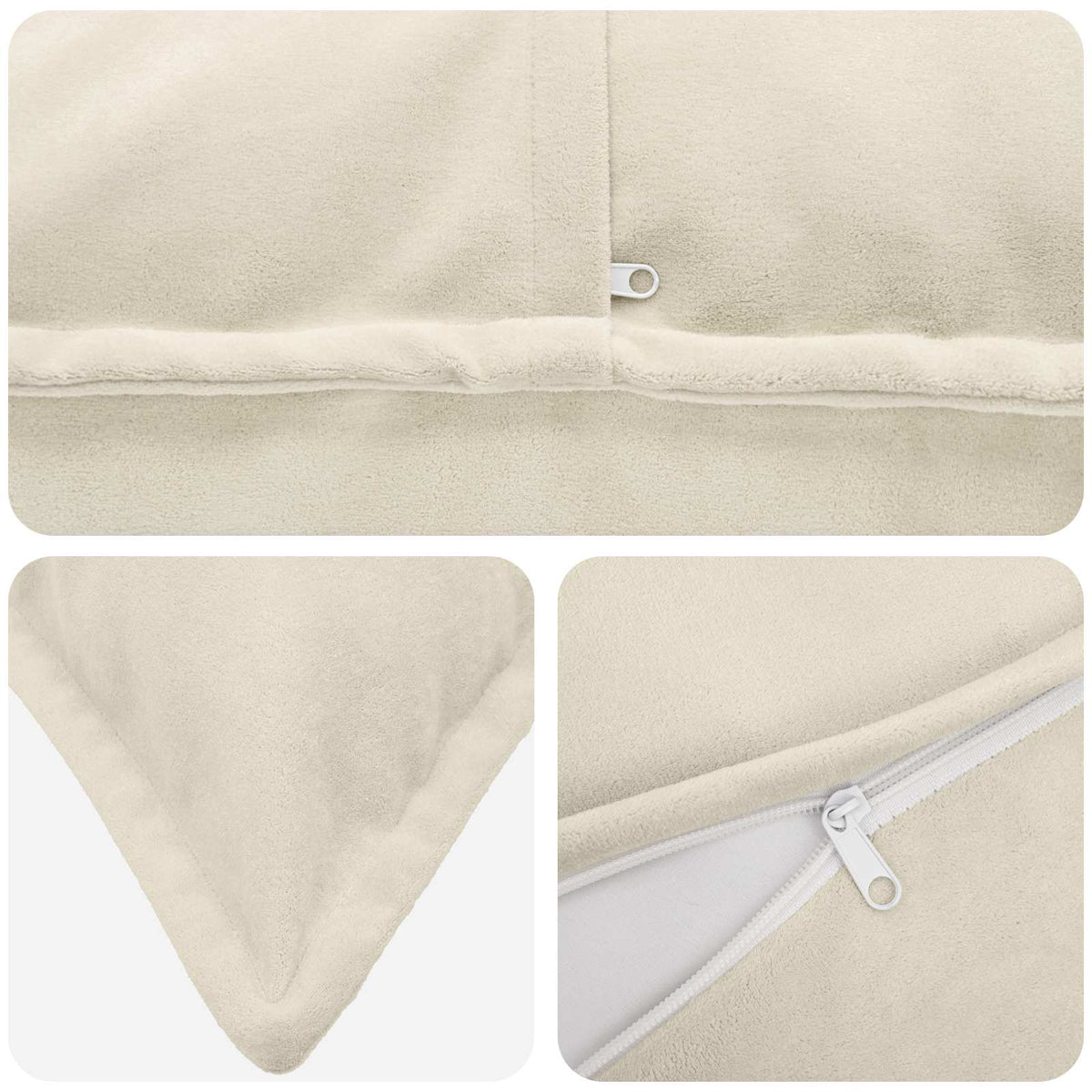vidaXL Cushion with Pillow HOUTEN 2 pcs Cream Microfiber Fleece