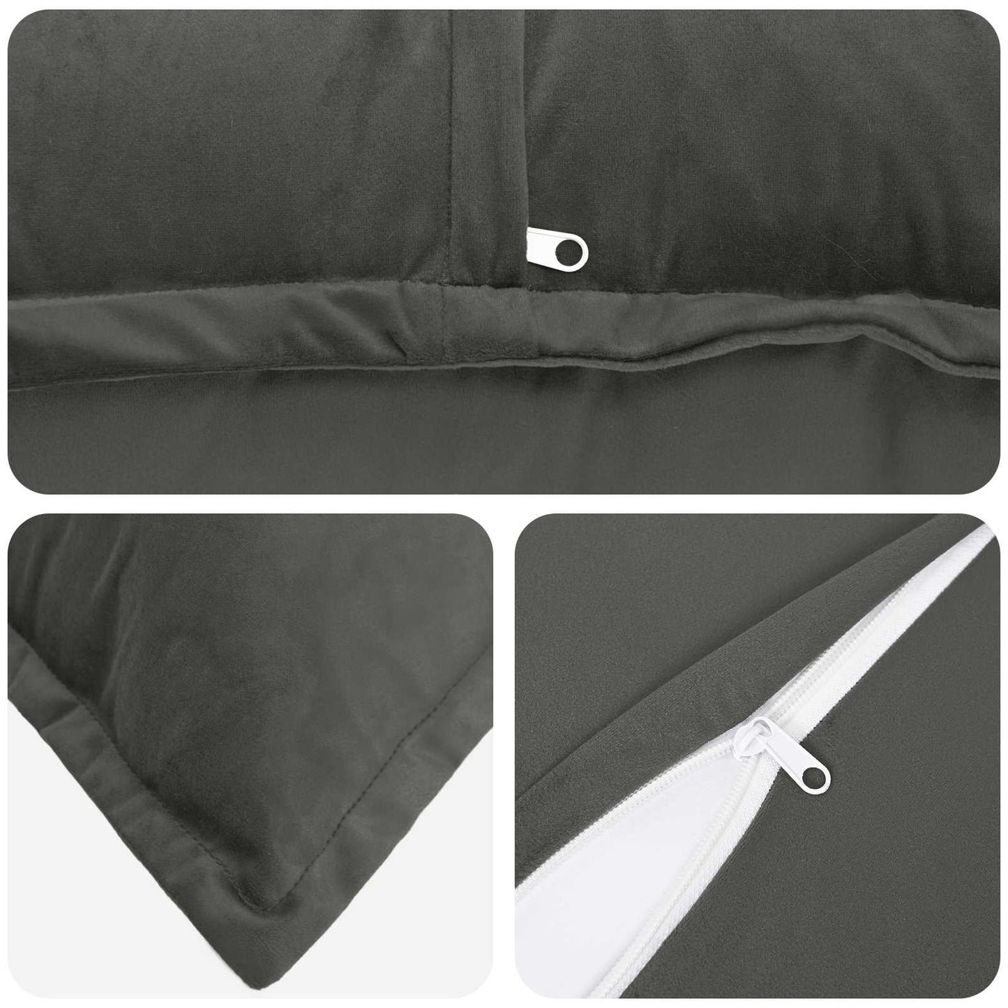 vidaXL Cushion with Pillow HOUTEN 2 pcs Dark Grey Velvet