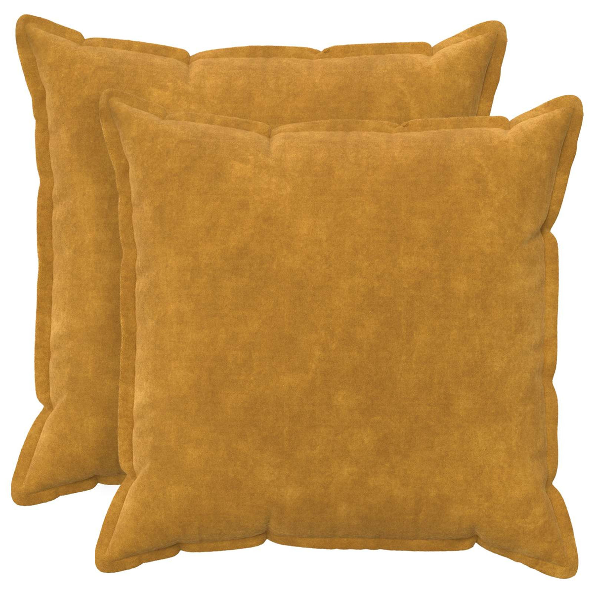 vidaXL Cushion with Pillow HOUTEN 2 pcs Yellow Microfiber Fleece