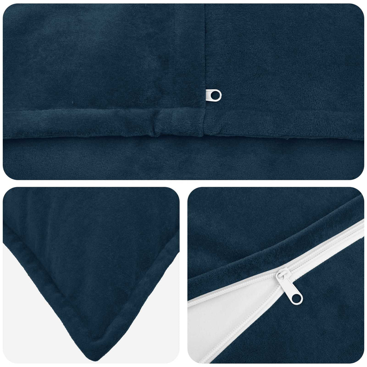 vidaXL Cushion with Pillow HOUTEN 2 pcs Blue Microfiber Fleece