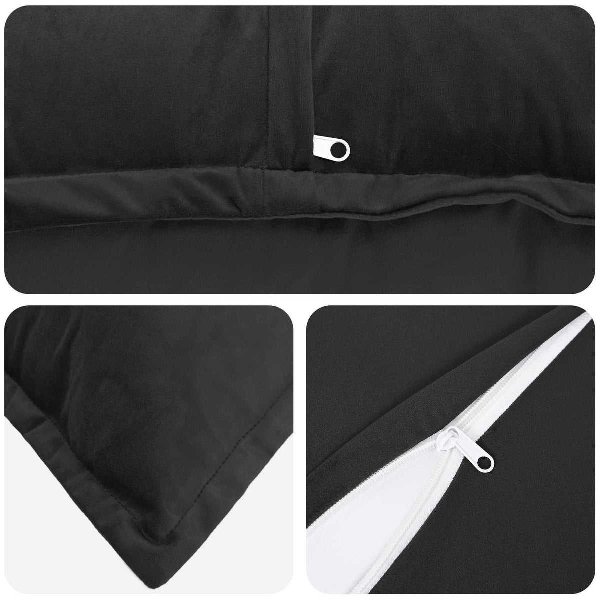 vidaXL Cushion with Pillow HOUTEN 2 pcs Black Velvet