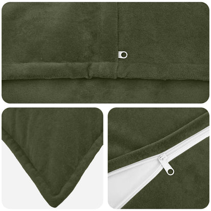 vidaXL Cushion with Pillow HOUTEN 2 pcs Green Microfiber Fleece