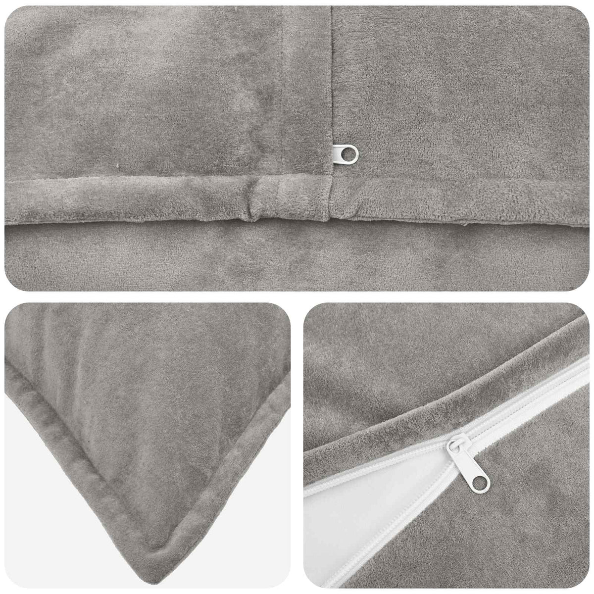 vidaXL Cushion with Pillow HOUTEN 2 pcs Light Grey Microfiber Fleece