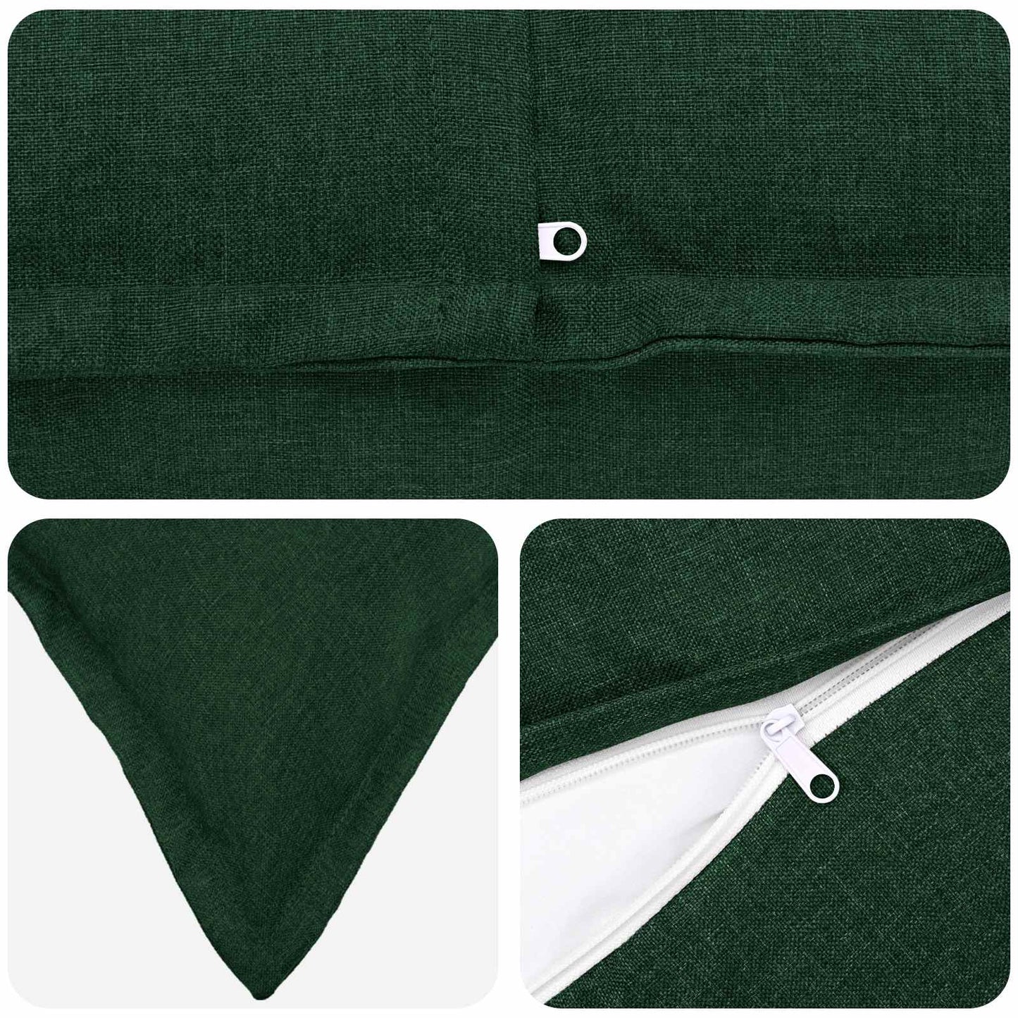 vidaXL Cushion with Pillow HOUTEN 2 pcs Dark Green Faux Linen