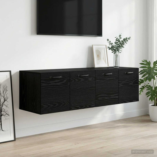 vidaXL Wall Cabinet 2 pcs 120 x 36.5 x 35 cm Engineered Wood Black Oak