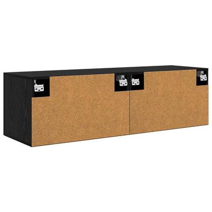 vidaXL Wall Cabinet 2 pcs 120 x 36.5 x 35 cm Engineered Wood Black Oak