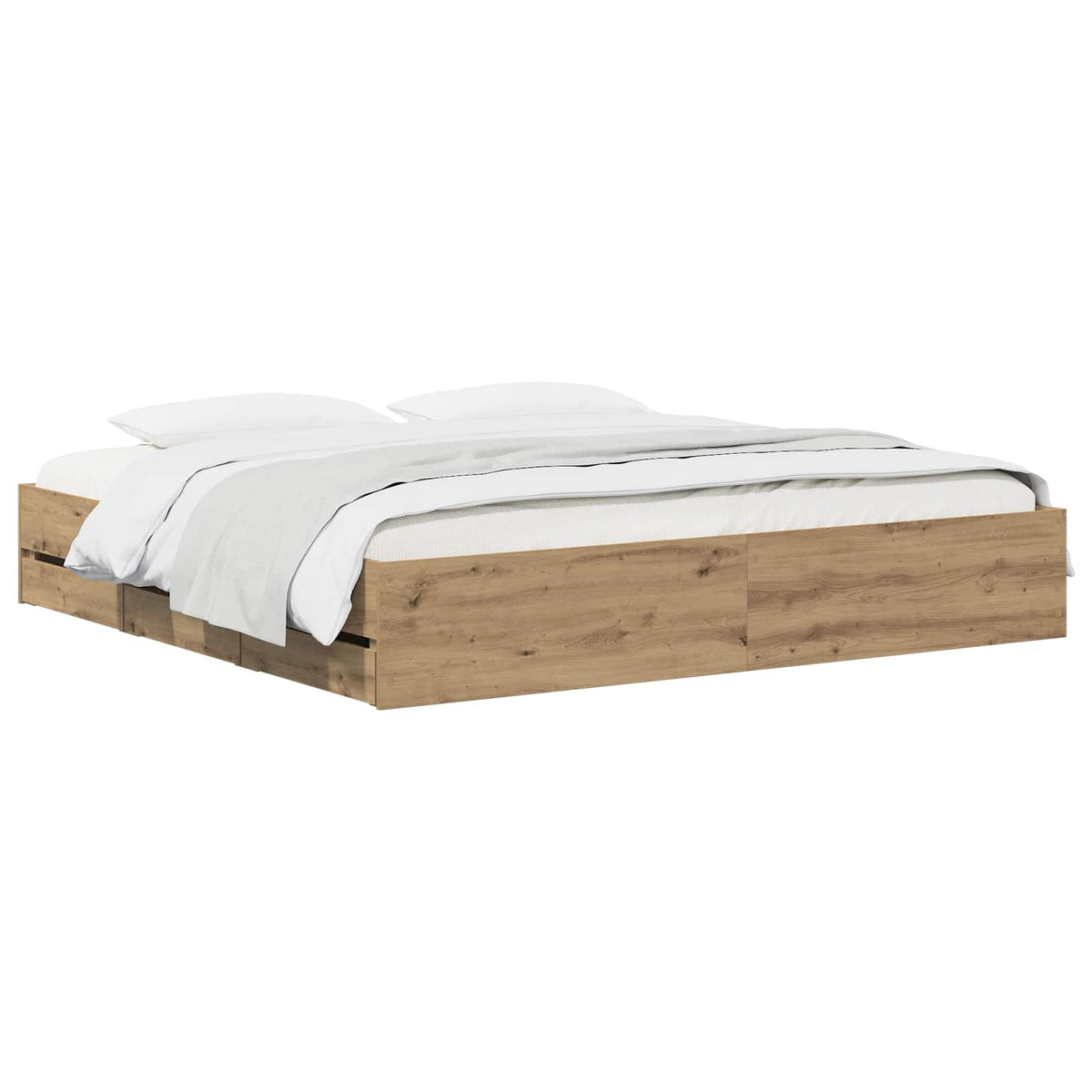 vidaXL Bed Frame with Storage Artisan Oak 180 x 200 cm Engineered wood
