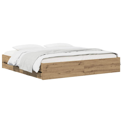 vidaXL Bed Frame with Storage Artisan Oak 180 x 200 cm Engineered wood