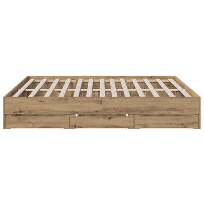 vidaXL Bed Frame with Storage Artisan Oak 180 x 200 cm Engineered wood