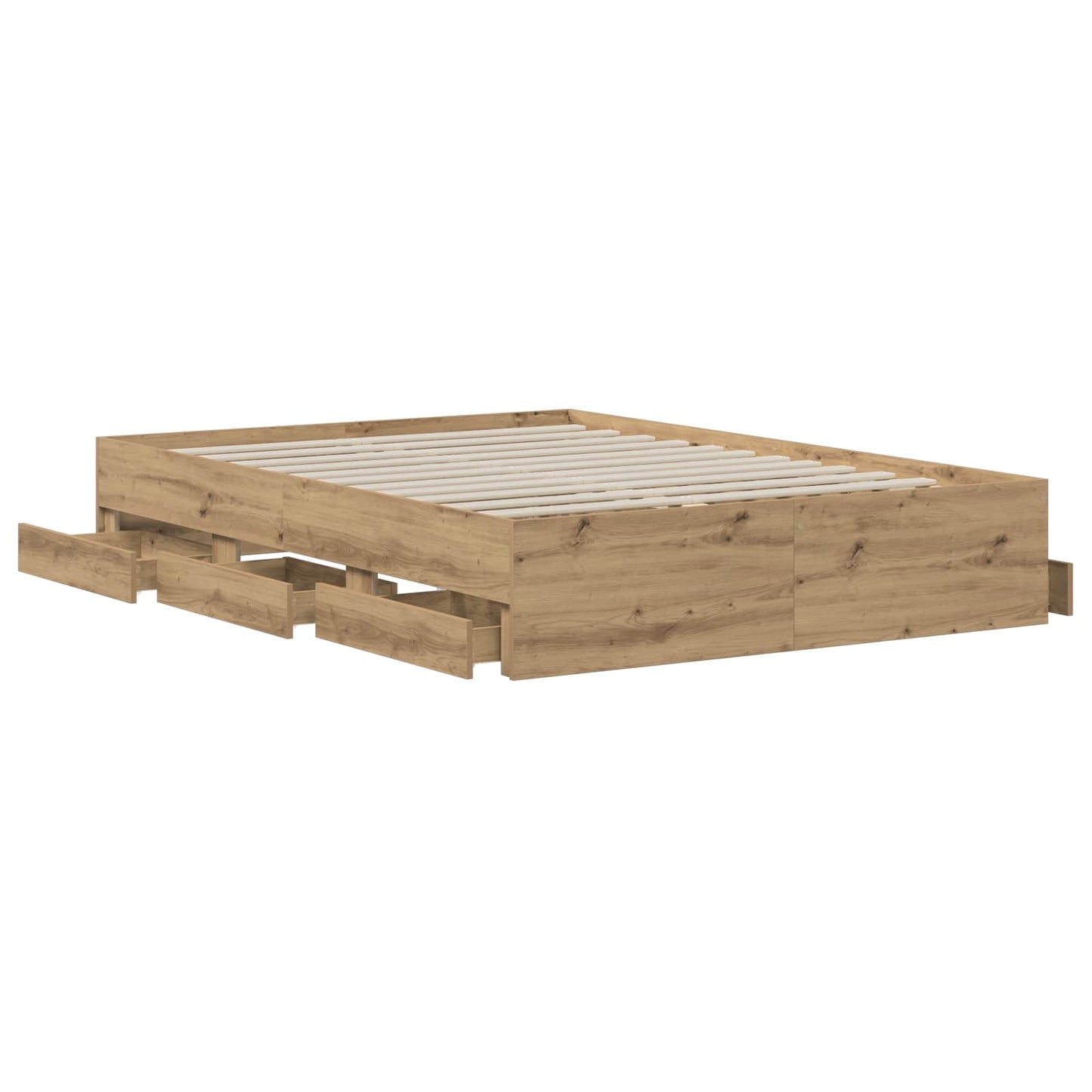 vidaXL Bed Frame with Storage Artisan Oak 120 x 200 cm Engineered wood