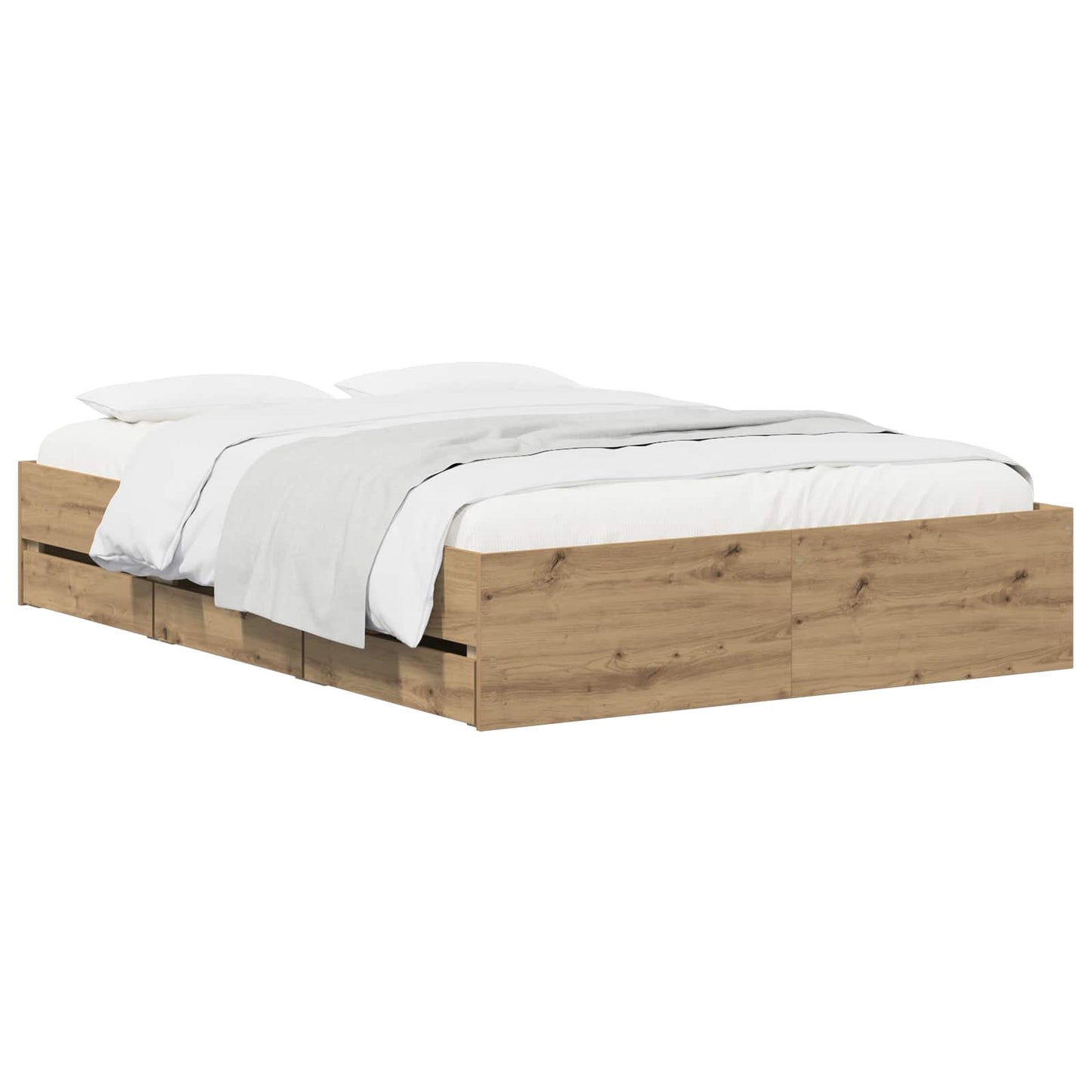 vidaXL Bed Frame with Storage Artisan Oak 140 x 190 cm Engineered wood