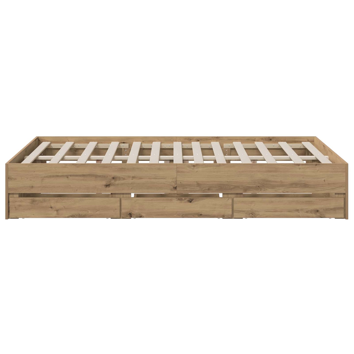 vidaXL Bed Frame with Storage Artisan Oak 135 x 190 cm Engineered wood