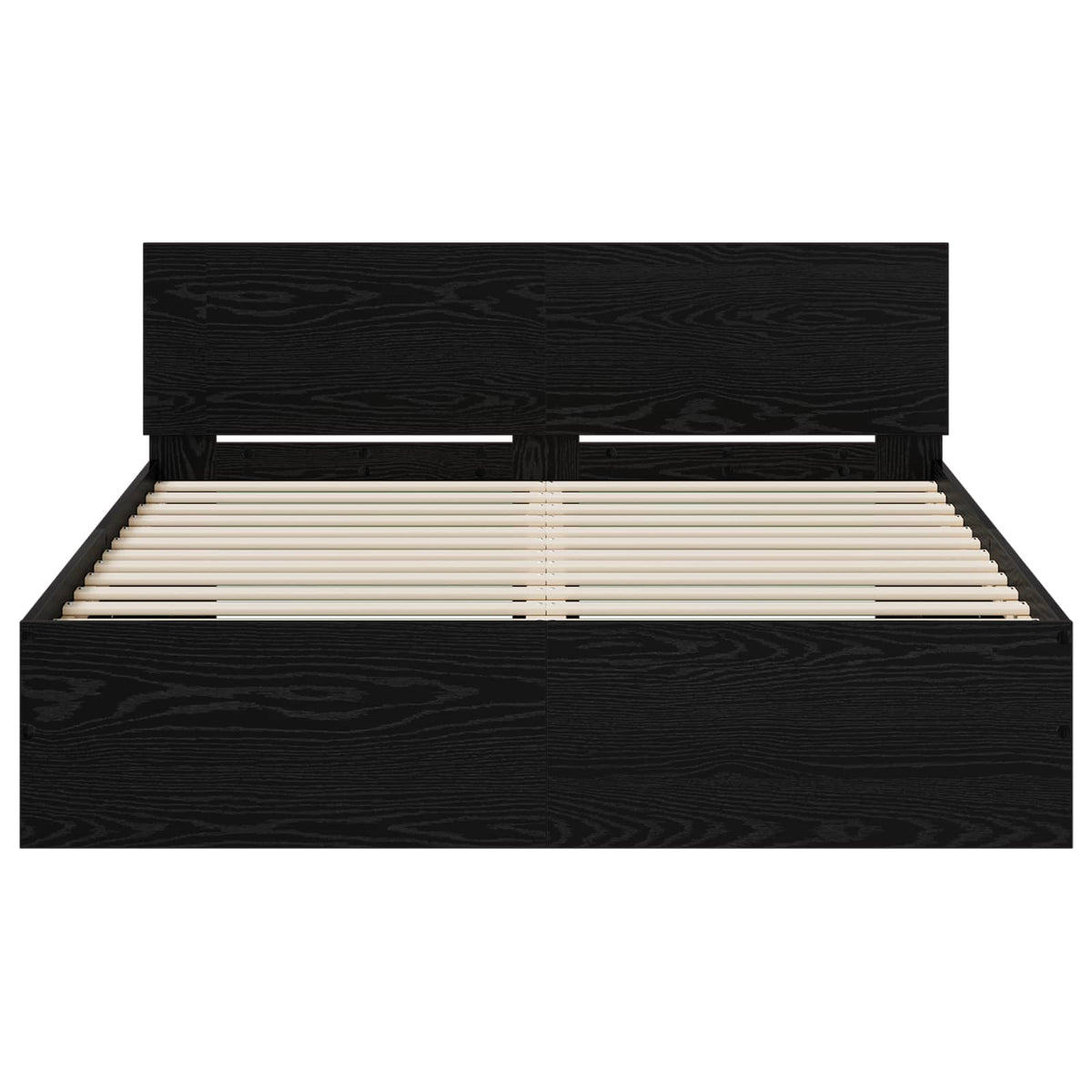 vidaXL Bed Frame with Headboard Black Oak 160 x 200 cm Engineered wood