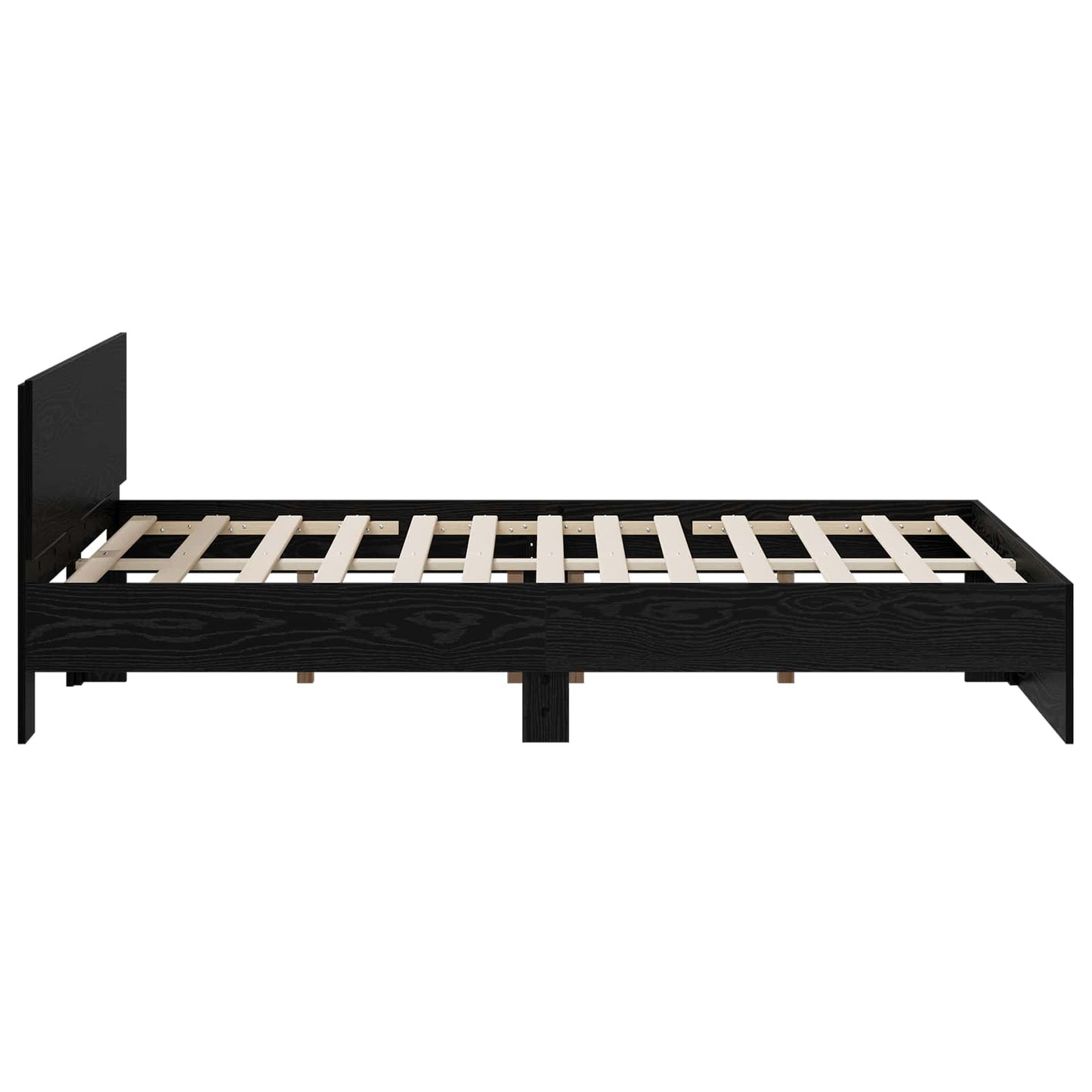 vidaXL Bed Frame with Headboard Black Oak 160 x 200 cm Engineered wood