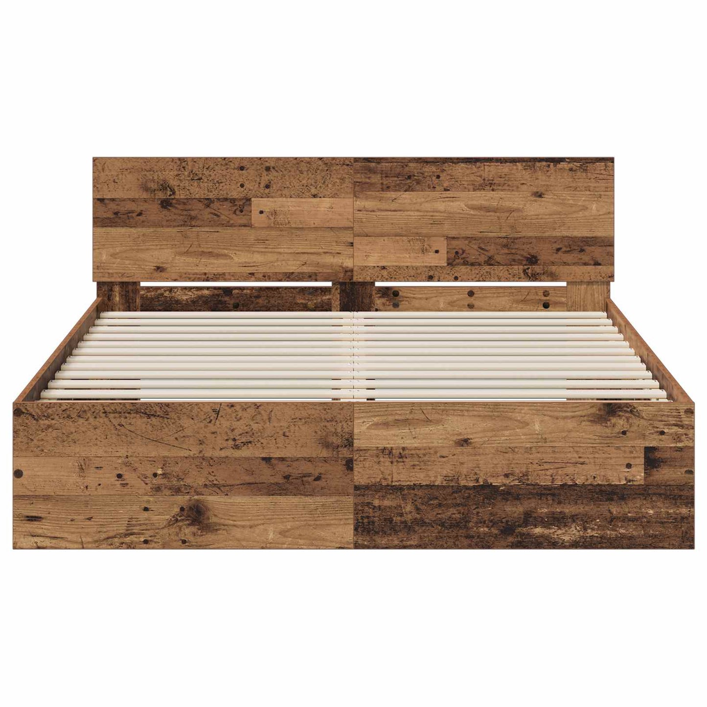 vidaXL Bed Frame with Headboard Old Wood 140 x 200 cm Engineered wood