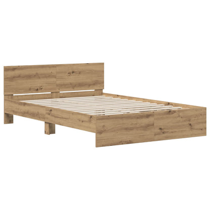 vidaXL Bed Frame with Headboard Artisan Oak 120 x 200 cm