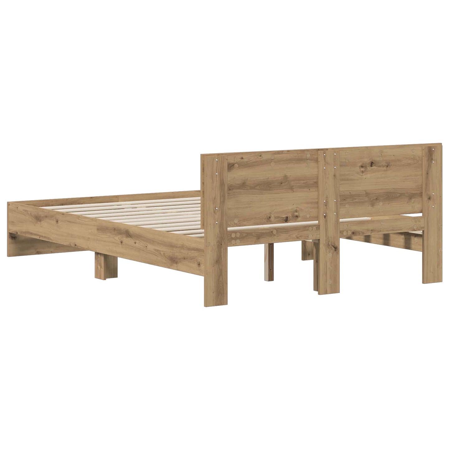 vidaXL Bed Frame with Headboard Artisan Oak 120 x 200 cm