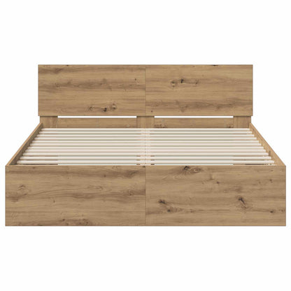 vidaXL Bed Frame with Headboard Artisan Oak 120 x 200 cm
