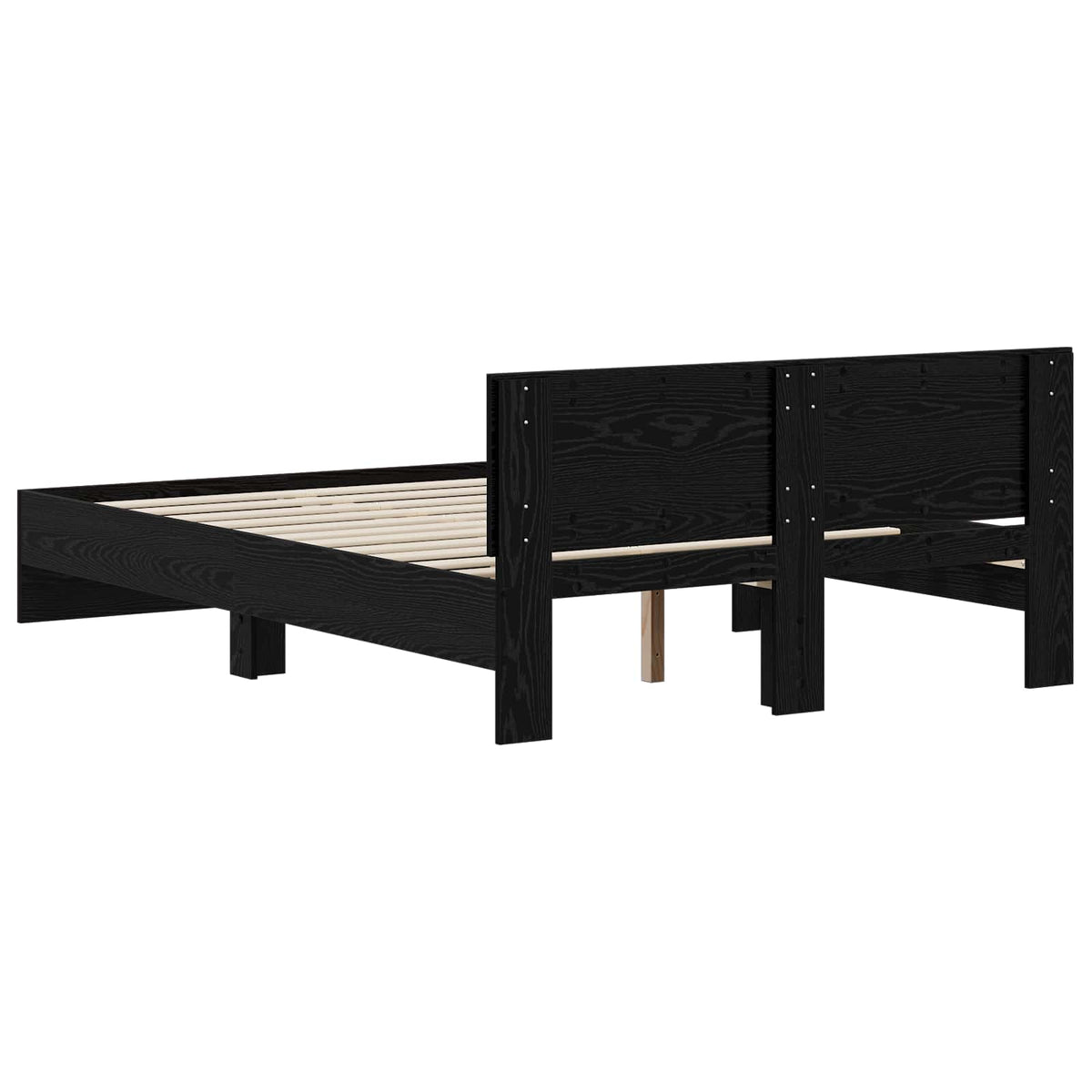 vidaXL Bed Frame with Headboard Black Oak 120 x 200 cm Engineered wood