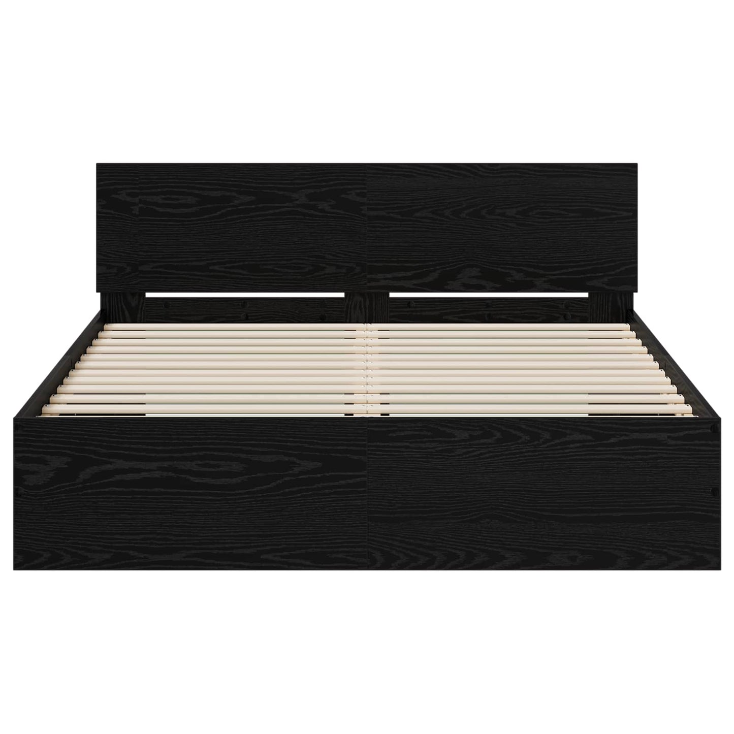 vidaXL Bed Frame with Headboard Black Oak 120 x 200 cm Engineered wood