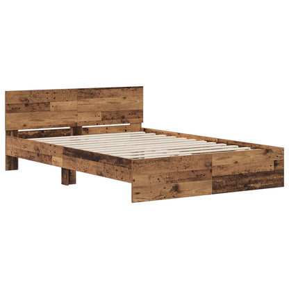 vidaXL Bed Frame with Headboard Old Wood 140 x 190 cm Engineered wood