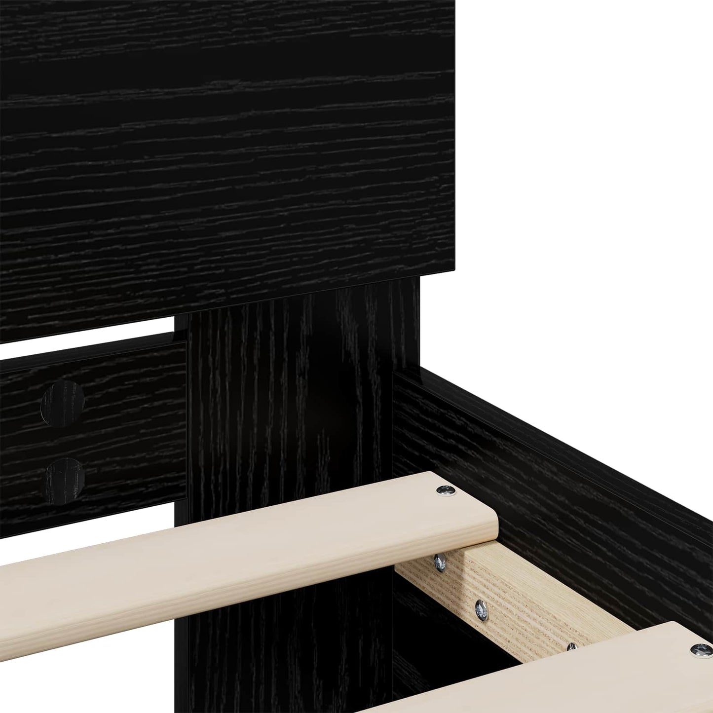 vidaXL Bed Frame with Headboard Black Oak 140 x 190 cm Engineered wood