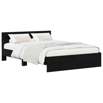 vidaXL Bed Frame with Headboard Black Oak 140 x 190 cm Engineered wood