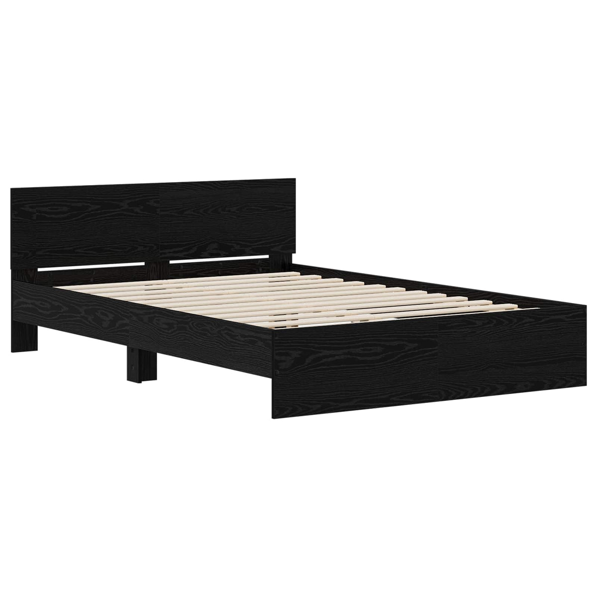 vidaXL Bed Frame with Headboard Black Oak 140 x 190 cm Engineered wood