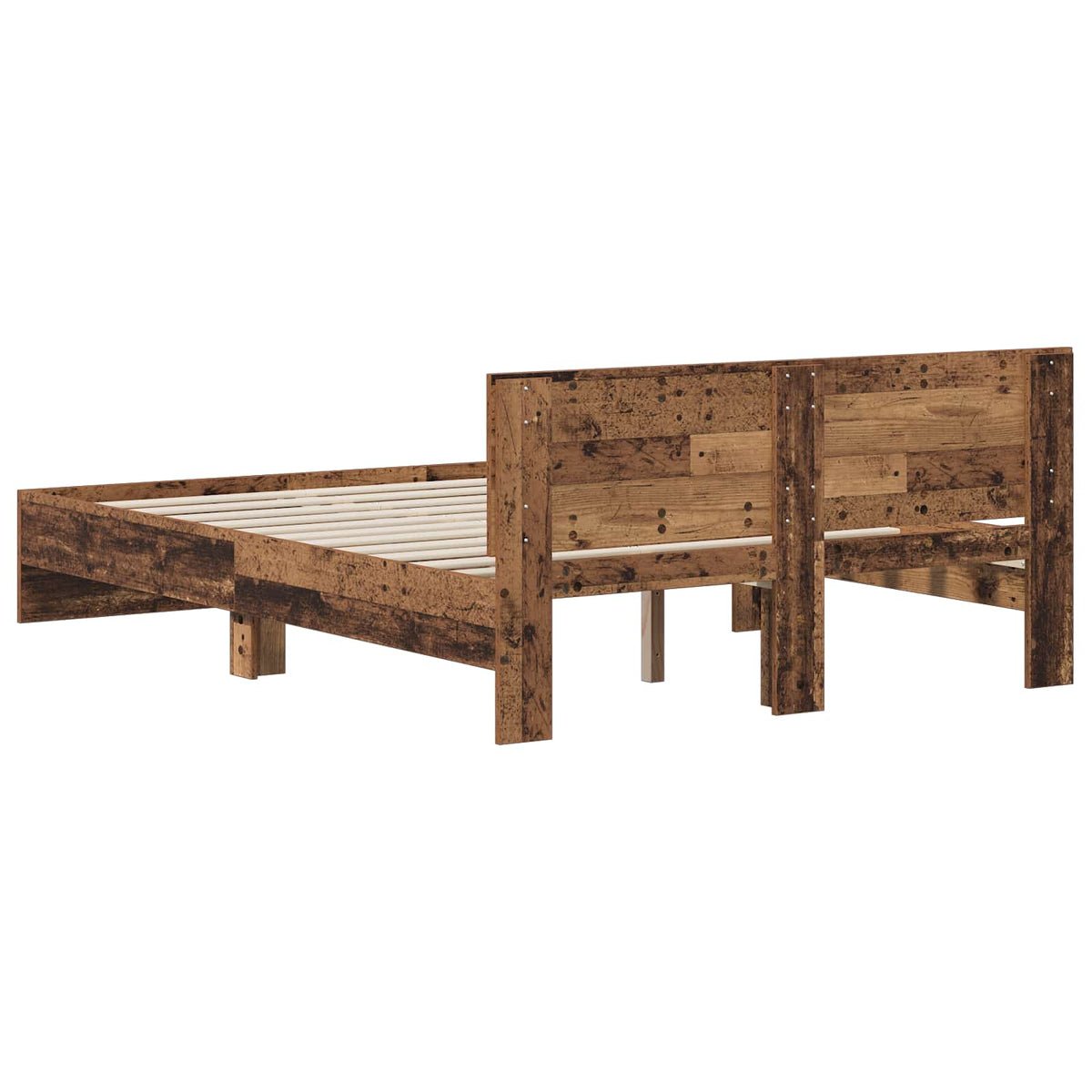 vidaXL Bed Frame with Headboard Old Wood 135 x 190 cm Engineered wood