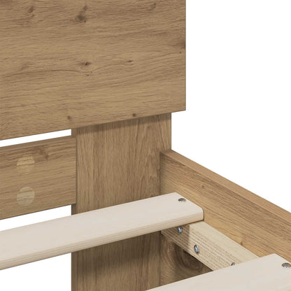 vidaXL Bed Frame with Headboard Artisan Oak 135 x 190 cm