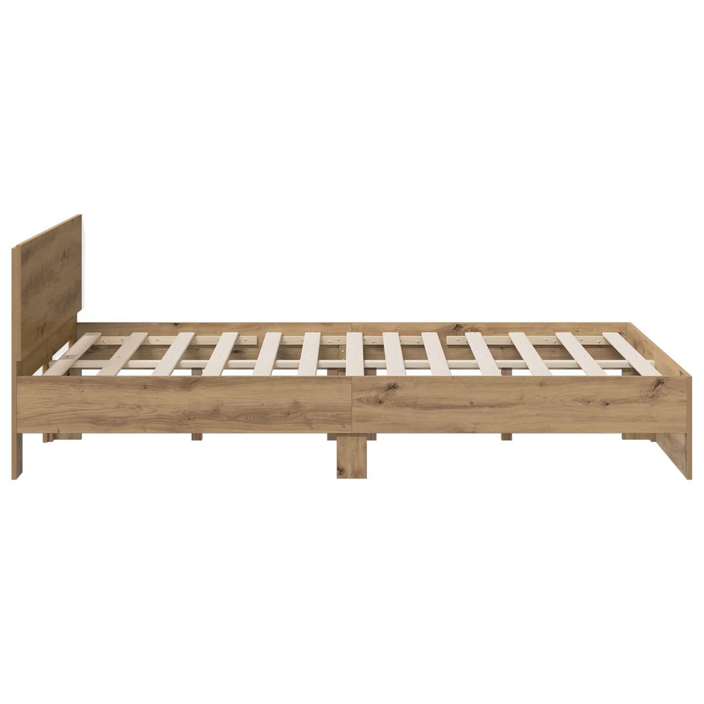 vidaXL Bed Frame with Headboard Artisan Oak 135 x 190 cm