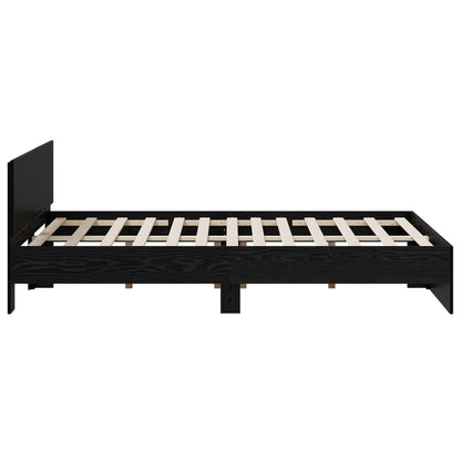 vidaXL Bed Frame with Headboard Black Oak 135 x 190 cm Engineered wood