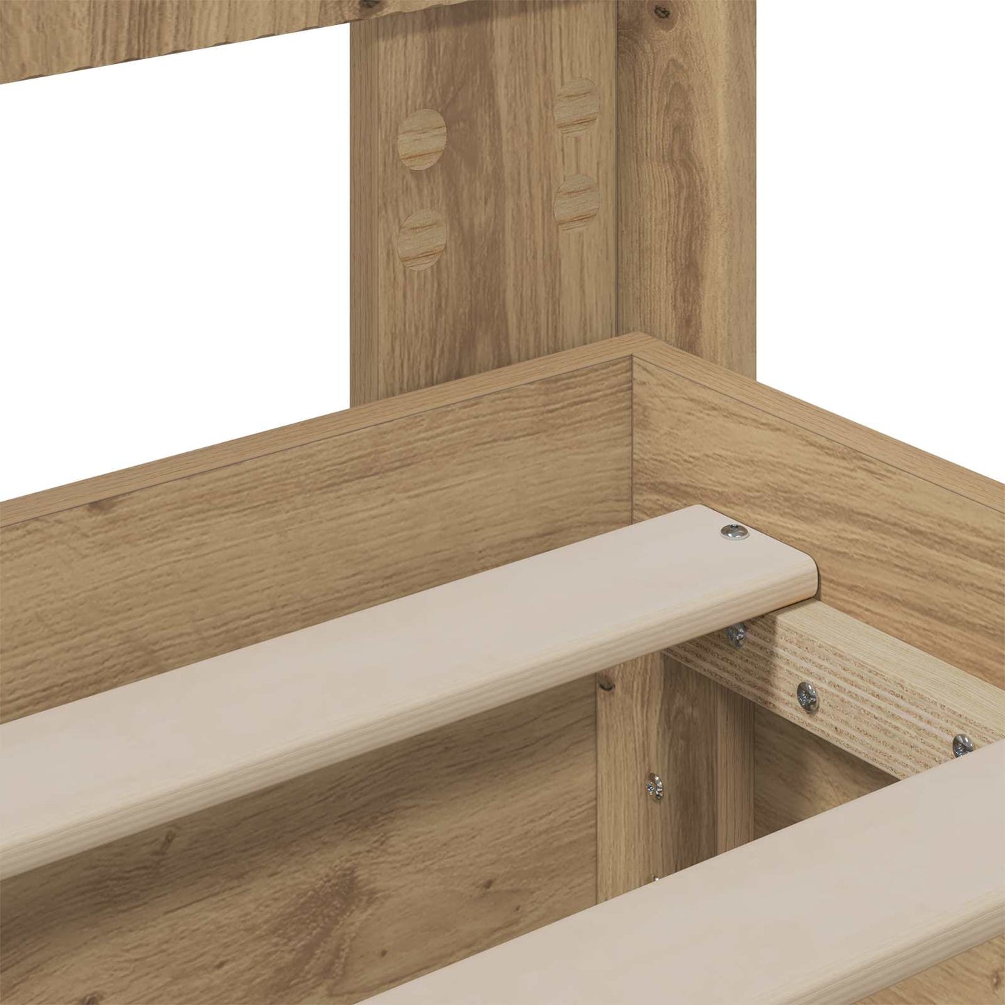 vidaXL Bed Frame with Storage and Headboard Artisan Oak 120 x 200 cm
