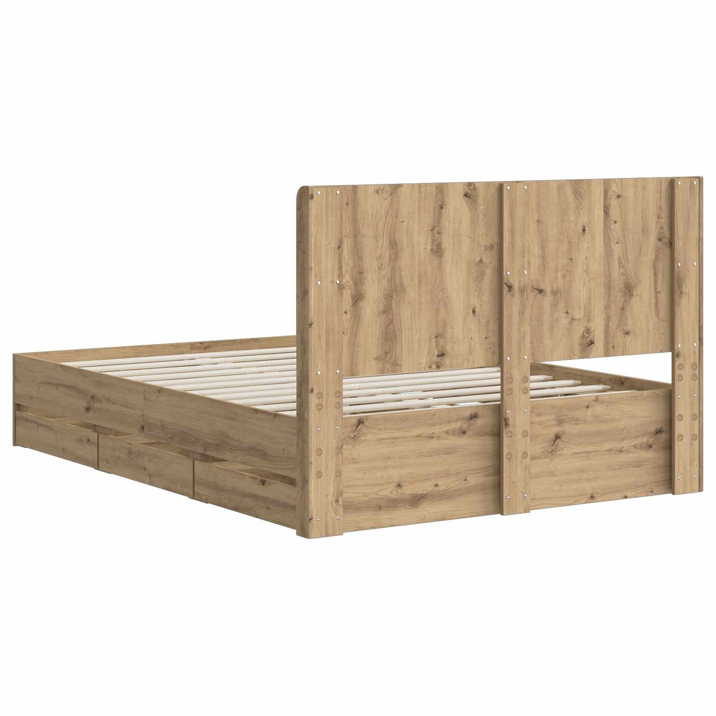 vidaXL Bed Frame with Storage and Headboard Artisan Oak 120 x 200 cm